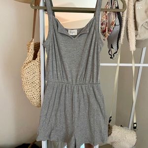 Grey Ribbed Romper